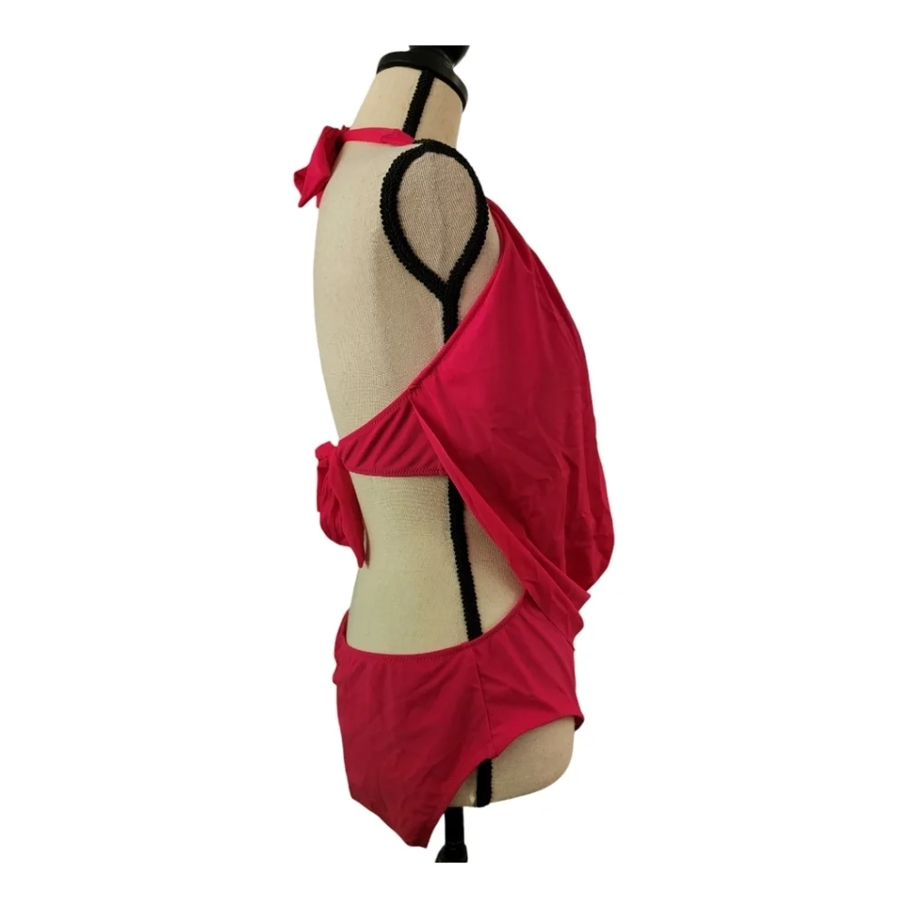 💕Bar III open back one piece swim suit‎ Womens Size Xl Hot Pink